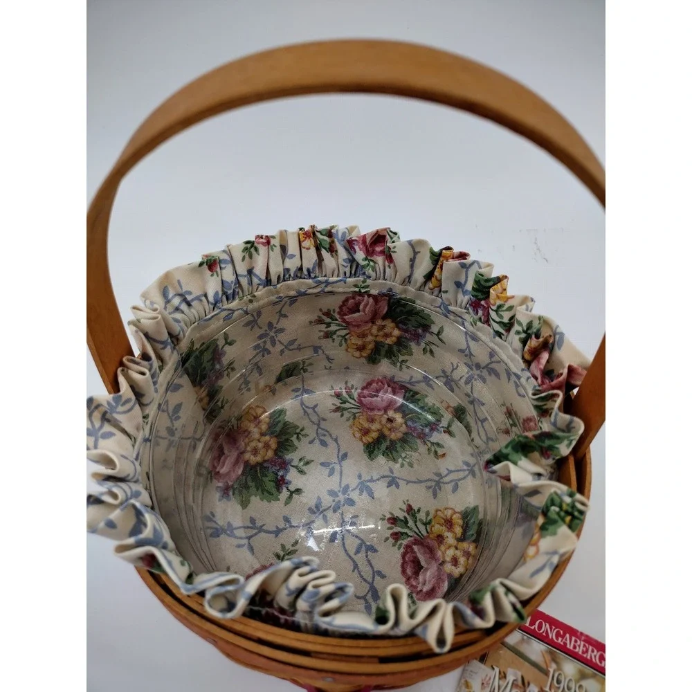 Longaberger 1998 Mother's Day Rings & Things Basket Liner Protector Tie-On 10383